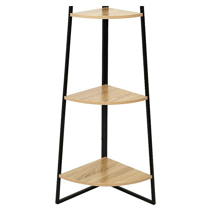 Home Deco Factory Estantería esquinera Bristot Indus (L x Al: 34,5 x 180 cm, Negro/Roble) | BAUHAUS