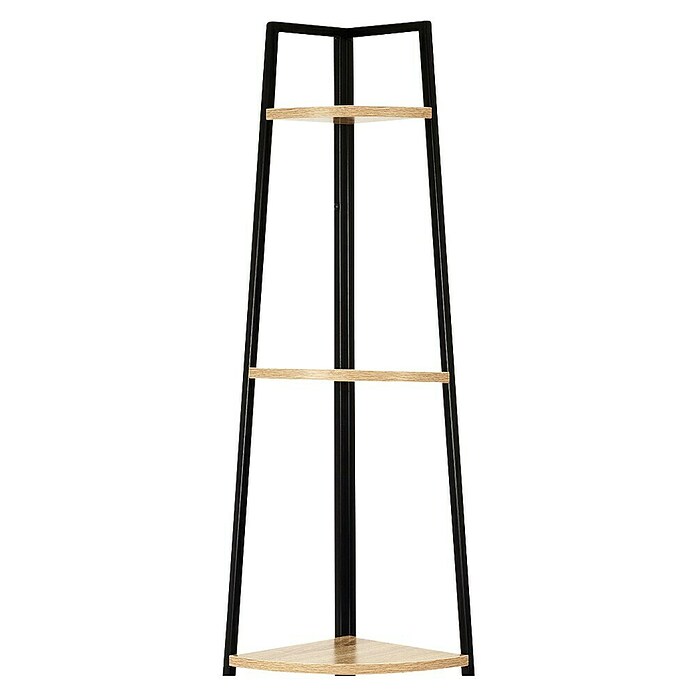 Home Deco Factory Estantería esquinera Bristot Indus (L x Al: 34,5 x 180 cm, Negro/Roble) | BAUHAUS