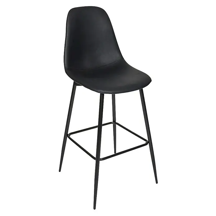 Home Deco Factory Taburete de cocina Amber - Negro, 2 pzs. - Taburete de bar negro con reposapiés. Su diseño elegante y la alta calidad de fabricación lo convierten en un atractivo en cualquier bar o cocina.
