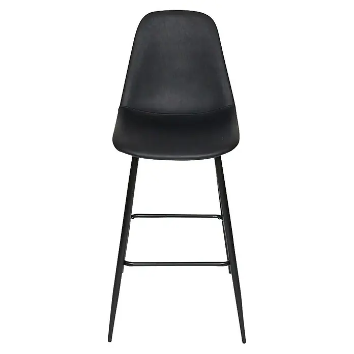 Home Deco Factory Taburete de cocina Amber - Negro, 2 pzs. - Taburete de bar negro con patas metálicas elegantes y asiento cómodo, perfecto para cocinas y bares modernos.