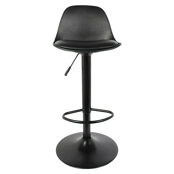 Taburete de cocina Isak - Altura: 104 mm, Negro - Elegante taburete de bar ajustable en negro, perfecto para cocinas o bares modernos. Diseño cómodo y elegante.
