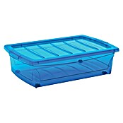 Keter Caja bajo cama con ruedas (L x An x Al: 58,5 x 39 x 16 cm, Plástico, Azul)