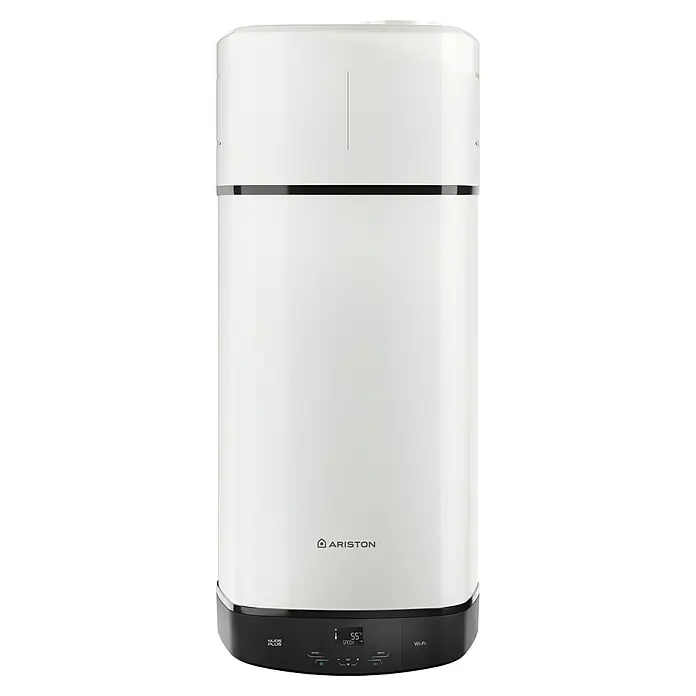 Ariston Bomba de calor para agua Nuos Plus S2 Wifi WH - Capacidad volumétrica: 110 l, 1.200 W - Imagen de un calentador de agua Ariston.