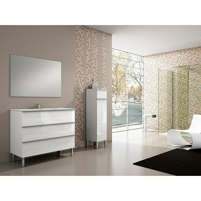 Mueble de lavabo Roma (L x An x Al: 45 x 100 x 69 cm, Blanco, Brillante)