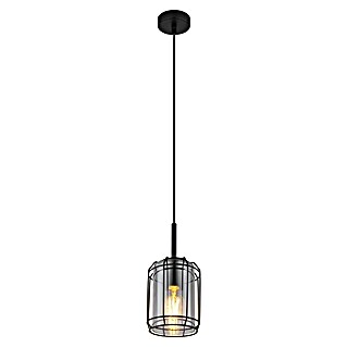 Globo Hängelampe Kammi (60 W, Schwarz/Rauchfarben, Ø x H: 131 x 1 200 mm, E27)