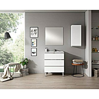 Mueble de lavabo Andrea (L x An x Al: 45 x 70 x 69 cm, Blanco, Brillante)