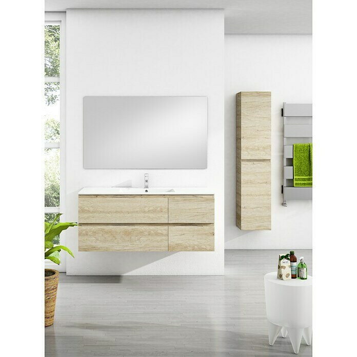 Mueble de lavabo Sheyla (L x An x Al: 45 x 120 x 50 cm, Nebraska natural, Mate)