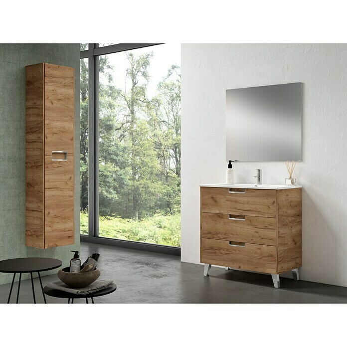 Mueble de lavabo Briseis (L x An x Al: 46 x 60 x 85 cm, Tabaco, Mate)