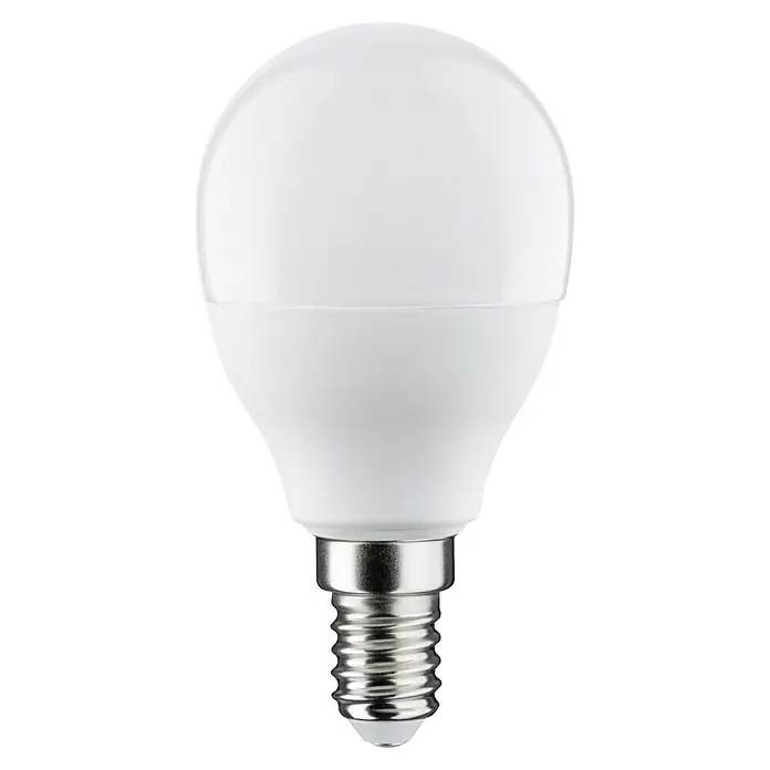 Paulmann Smart-LED-Lampe - E14, Dimmbar, RGBW, 470 lm, 5 W, Tropfen - Nahaufnahme einer E14 LED Lampe, die für eine energieeffiziente Beleuchtung sorgt und eine lange Lebensdauer bietet.