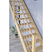 Starwood Raumspartreppe Korfu (Breite: 80 cm, Fichte, Geschosshöhe: 300 cm, Gerade, Montageseite Geländer: Links, Designgeländer Holz/Holz, Mit Setzstufen) | BAUHAUS