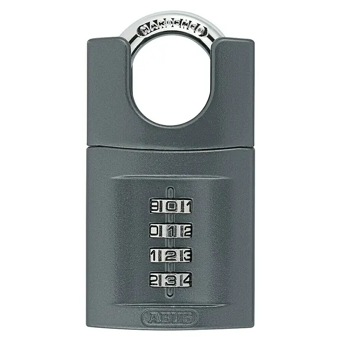 Abus Candado con combinación 158CS/50 - An x Al: 52 x 96 mm, Zinc fundido, Número de dígitos en combinación: 4 ud. - Candado de combinación ABUS con cuerpo de cerradura sólido y grillete de acero endurecido para mayor seguridad. Ideal para uso en interiores y exteriores.