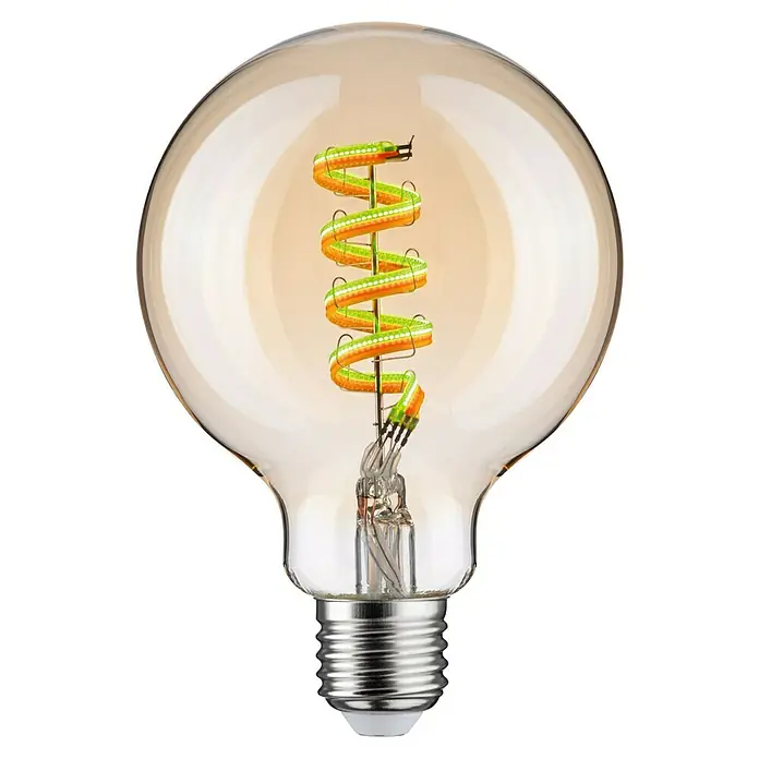 Paulmann Smart-LED-Lampe - E27, Dimmbar, RGBW, 470 lm, 6,3 W, G95, Globe - Dekoratives LED-Leuchtmittel mit einem auffälligen Spiralfilament. Ideal für stimmungsvolle Beleuchtung in jedem Raum.