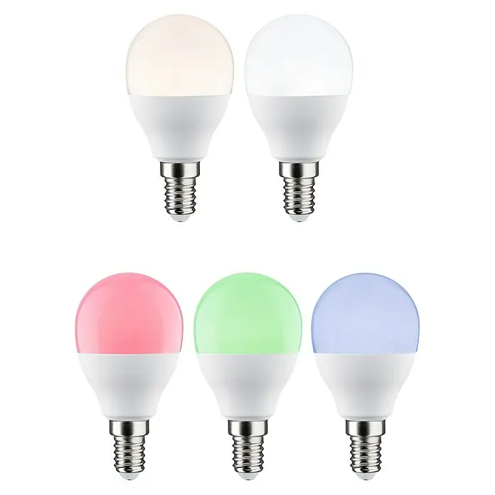 Paulmann Smart-LED-Lampe - E14, Dimmbar, RGBW, 470 lm, 5 W, Tropfen - Verschiedenfarbige E14 LED Lampen mit energiesparender Technik, ideal für stimmungsvolle Beleuchtung im ganzen Haus.
