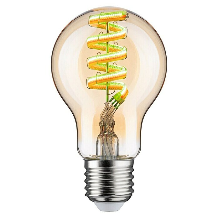 Paulmann Bombilla LED inteligente Zigbee (E27, Intensidad regulable, RGBW, 470 lm, 6,3 W, Pera) | BAUHAUS