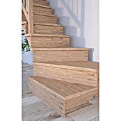 Starwood Raumspartreppe Lindos (Breite: 100 cm, Eiche, Geschosshöhe: 300 cm, 1/4-gewendelt rechts, Montageseite Geländer: Wahlweise links/rechts, Designgeländer Holzrundstäbe, Mit Setzstufen) | BAUHAUS