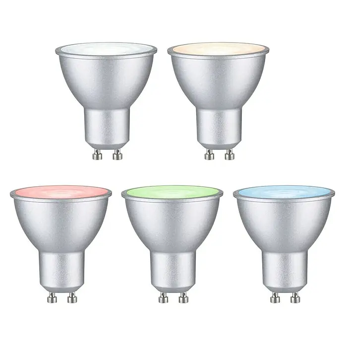 Paulmann Smart-LED-Lampe - GU10, Dimmbar, RGBW, 350 lm, 4,8 W, Chrom - Smart Home LED-Lampen in verschiedenen Farben. Die perfekte Beleuchtung für Ihr Zuhause, mit intelligenter Steuerung für individuelle Anpassung.