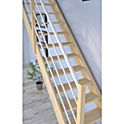 Starwood Raumspartreppe Fichte 3000 (Breite: 61 cm, Fichte, Material Handlauf: Edelstahl, Weiß, Montageseite Geländer: Links, Geschosshöhe: 279,5 cm) | BAUHAUS