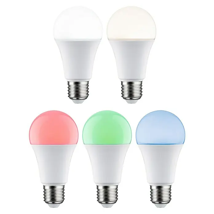 Paulmann Smart-LED-Lampe - E27, Dimmbar, RGBW, 1.055 lm, 11 W, Birne - LED-Lampen mit verschiedenen Farben. Ideal für stimmungsvolle Beleuchtung und smarte Steuerung im ganzen Haus.