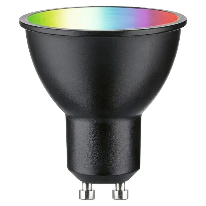 Paulmann Smart-LED-Lampe - GU10, Dimmbar, RGBW, 350 lm, 4,8 W, Schwarz - Farbfähige GU10 LED-Lampe mit präziser Lichtsteuerung für individuelle Beleuchtungsszenarien.