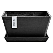 Ecopots Berlin Pflanzschale eckig (Außenmaß (L x B x H): 41 x 41 x 18 cm, Kunststoff, Dunkelgrau) | BAUHAUS