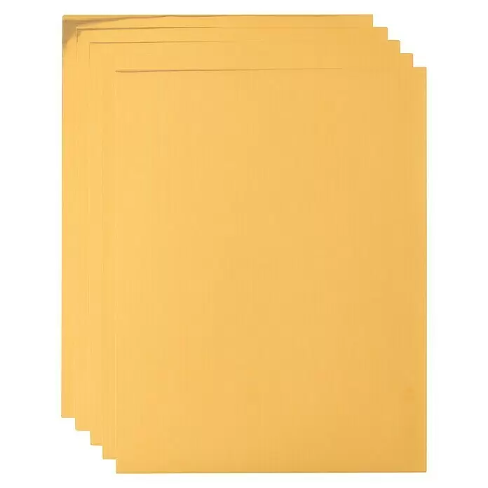Cricut Vinylfolie Bedruckbar - 10 Stk., Gold, 21 x 29,7 cm - Gestapelte goldgelbe Papierblätter.