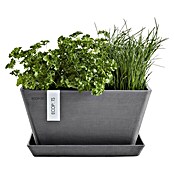 Ecopots Berlin Pflanzschale eckig (Außenmaß (L x B x H): 41 x 41 x 18 cm, Kunststoff, Grau) | BAUHAUS