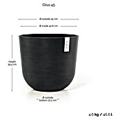 Ecopots Oslo Pflanztopf (Außenmaß (Ø x H): 45 x 39,4 cm, Kunststoff, Dunkelgrau) | BAUHAUS