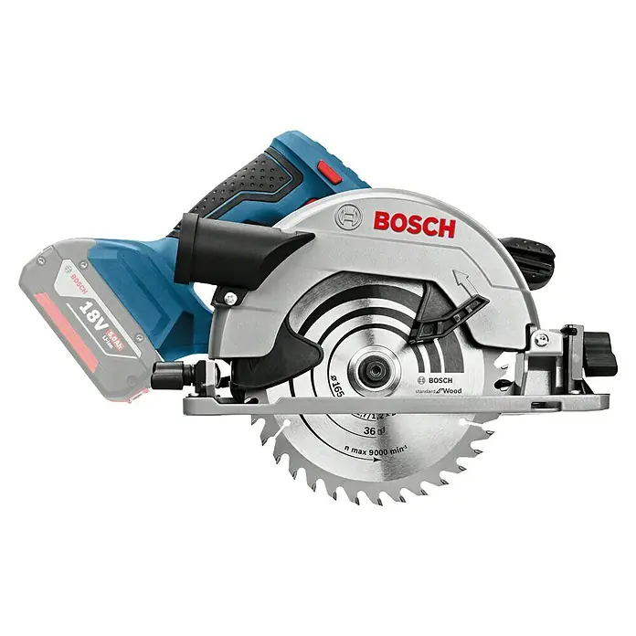 Bosch Professional AMPShare 18V Akku-Handkreissäge GKS 18V-57 G L-Boxx - 18 V, Ohne Akku, Leerlaufdrehzahl: 3.400 U/min, Sägeblatt: 165 mm - Akku-Kreissäge von Bosch mit 18V Akku, ideal für präzise Schnitte in Holz, mit robustem Sägeblatt und ergonomischem Design.