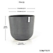 Ecopots Oslo Pflanztopf (Außenmaß (Ø x H): 55 x 48,5 cm, Kunststoff, Grau) | BAUHAUS