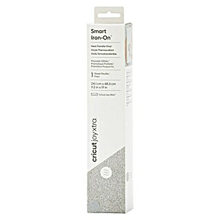 Cricut Joy Xtra Aufbügelfolie Smart Iron-On Prismatic Glitter (Silber, 1 Stk., L x B: 48,3 x 24,1 cm)