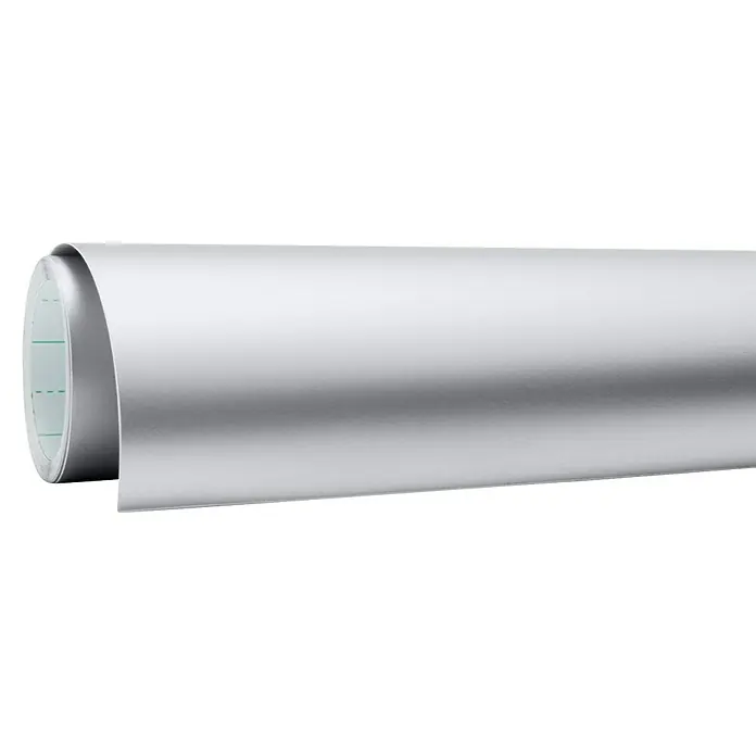 Cricut Joy Xtra Vinylfolie Smart Metallisch Permanent - 1 Stk., Silber, 24,1 x 91,4 cm - Ein gerolltes Stück silberfarbene selbstklebende Folie, ideal zum Abdecken und Dekorieren verschiedener Oberflächen im Innenbereich.