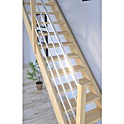 Starwood Raumspartreppe Korfu (Breite: 80 cm, Fichte, Geschosshöhe: 300 cm, Gerade, Montageseite Geländer: Links, Geländer Holz/Edelstahl, Ohne Setzstufen) | BAUHAUS