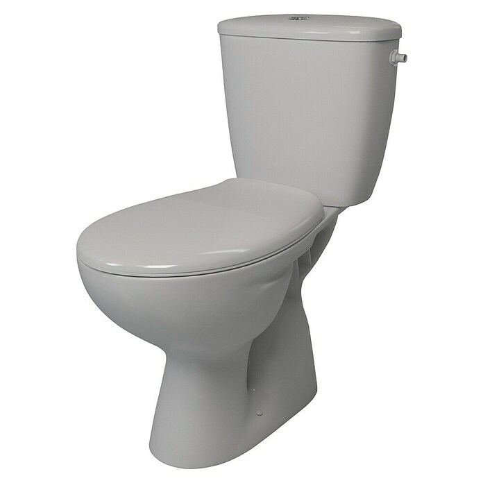 Stand-WC-Kombination Delta (Mit Spülrand, Ohne Spezialglasur, Spülform: Tief, WC Abgang: Senkrecht, Weiß) | BAUHAUS