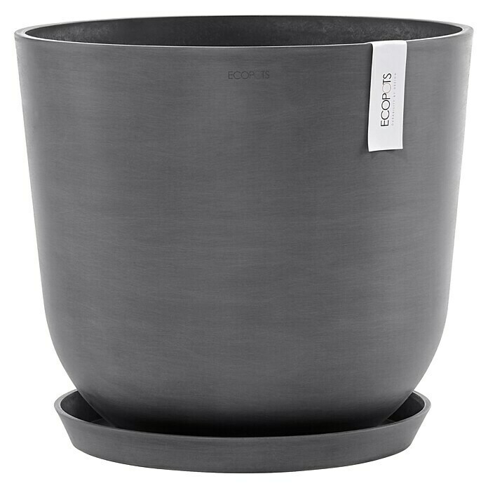 Ecopots Oslo Pflanztopf (Außenmaß (Ø x H): 45 x 39,4 cm, Kunststoff, Grau) | BAUHAUS
