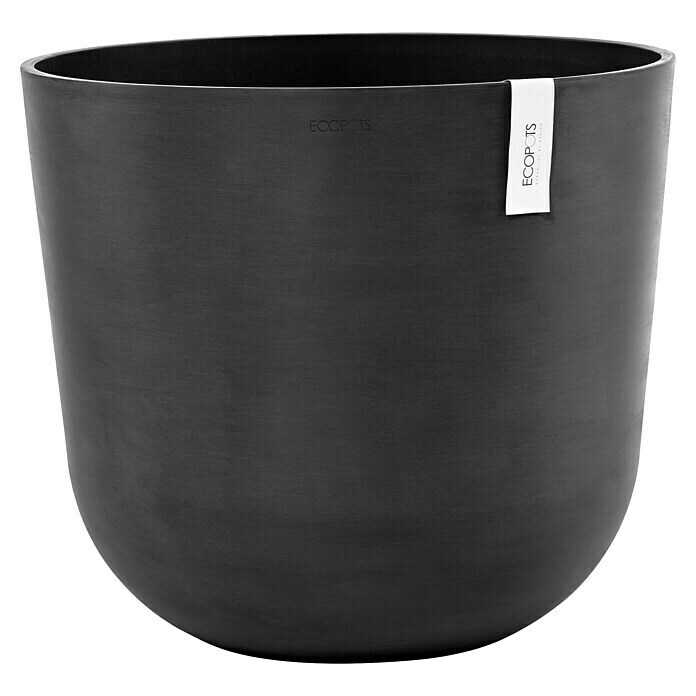 Ecopots Oslo Pflanztopf (Außenmaß (Ø x H): 55 x 48,5 cm, Kunststoff, Dunkelgrau) | BAUHAUS