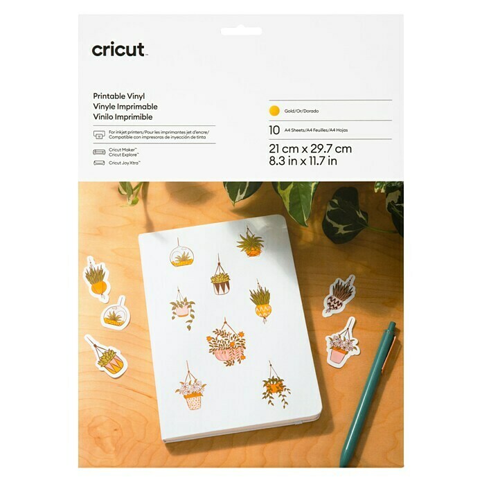 Cricut Vinylfolie Bedruckbar (10 Stk., Gold, 21 x 29,7 cm) | BAUHAUS