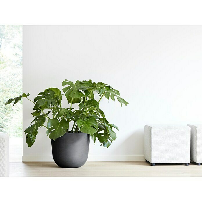 Ecopots Oslo Pflanztopf (Außenmaß (Ø x H): 45 x 39,4 cm, Kunststoff, Dunkelgrau) | BAUHAUS