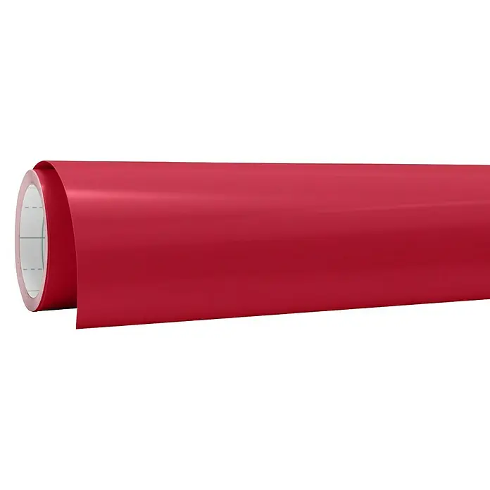 Cricut Joy Xtra Vinylfolie Smart Permanent - 1 Stk., Rot, 24,1 x 91,4 cm - Aufnahme einer Rolle aus rotem Vinylfolienmaterial, das für Beschriftungen, Beschichtungen und Designanwendungen verwendet wird.