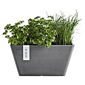Ecopots Berlin Pflanzschale eckig (Außenmaß (L x B x H): 41 x 41 x 18 cm, Kunststoff, Grau) | BAUHAUS