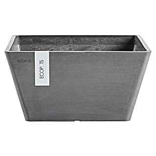 Ecopots Berlin Pflanzschale eckig (Außenmaß (L x B x H): 41 x 41 x 18 cm, Kunststoff, Grau)