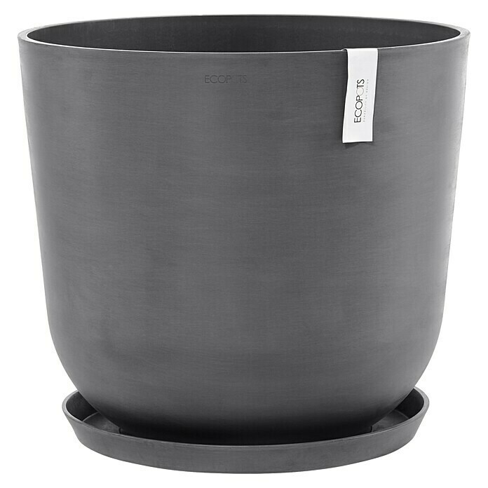 Ecopots Oslo Pflanztopf (Außenmaß (Ø x H): 55 x 48,5 cm, Kunststoff, Grau) | BAUHAUS