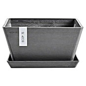 Ecopots Berlin Pflanzschale eckig (Außenmaß (L x B x H): 41 x 41 x 18 cm, Kunststoff, Grau) | BAUHAUS