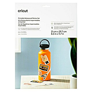 Cricut Aufkleber Set Holografisch Bedruckbar und Wasserfest (5 Stk., Weiß Holografisch, 21 x 29,7 cm)