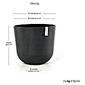 Ecopots Oslo Pflanztopf (Außenmaß (Ø x H): 55 x 48,5 cm, Kunststoff, Dunkelgrau) | BAUHAUS