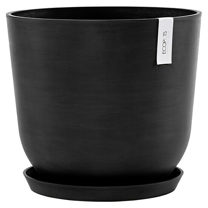 Ecopots Oslo Pflanztopf (Außenmaß (Ø x H): 45 x 39,4 cm, Kunststoff, Dunkelgrau) | BAUHAUS