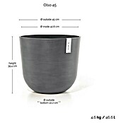 Ecopots Oslo Pflanztopf (Außenmaß (Ø x H): 45 x 39,4 cm, Kunststoff, Grau) | BAUHAUS