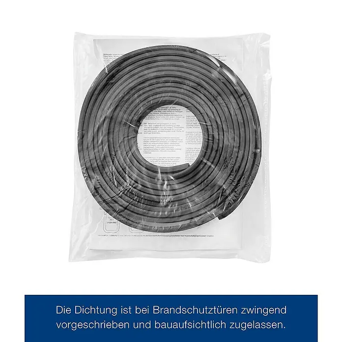 Hörmann Brandschutztür H8-5 - 87,5 x 187,5 cm, Links/Rechts, Grauweiß - Rolle einer Brandschutztürdichtung in einer transparenten Verpackung. Geeignet für den Einsatz in feuerfesten Türen.