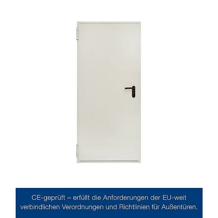 Hörmann Brandschutztür H8-5 - 87,5 x 187,5 cm, Links/Rechts, Grauweiß - Tür mit CE-Prüfung. Erfüllt EU-weite Verordnungen und Richtlinien für Außentüren. Ideal für Neubau oder Renovierung.