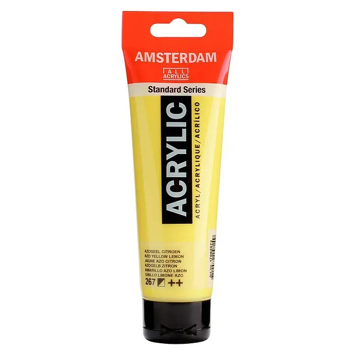 Talens Amsterdam Pintura acrílica Standard - Amarillo azo limón, 120 ml, Tubo - Tubo de pintura acrílica Amsterdam en amarillo limón, ideal para artistas y aficionados que valoran la calidad.