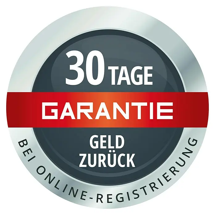 Einhell Power X-Change 18V Akku-Aschesauger TE-AV 18/15 LI-C Solo - 18 V, Li-Ionen, Ohne Akku - Abbildung eines runden Gütesiegels, das eine 30-Tage-Geld-zurück-Garantie bei Online-Registrierung auslobt. Vertrauen Sie auf Sicherheit beim Online-Kauf!
